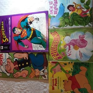 5 Vintage Coloring Books